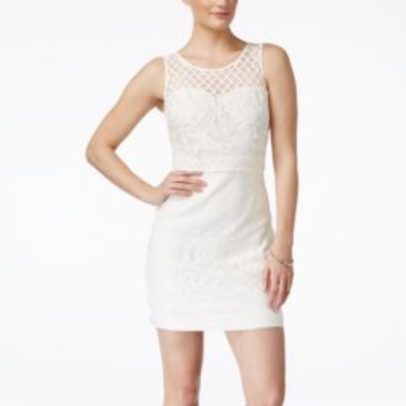 Guess- Sleeveless Lace Sheath Dress Ivory - Picture 1 of 7